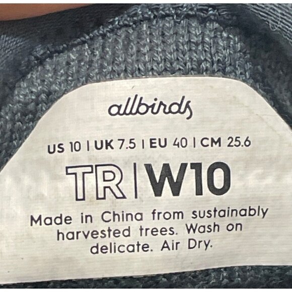 ALLBIRDS WOMENS WALKING TREE RUNNERS  LACE UP NAVY BLUE SIZE 10 SNEAKERS - Picture 6 of 6
